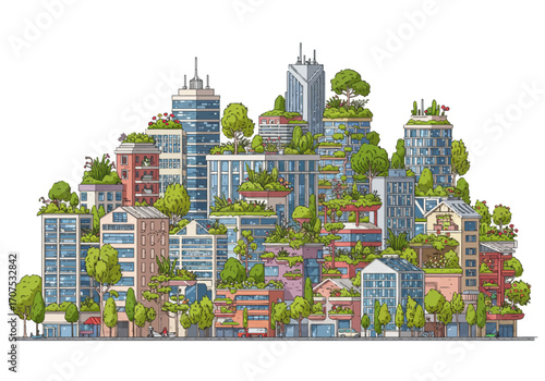 Eco-Friendly Cityscape: Green Urban Architecture.