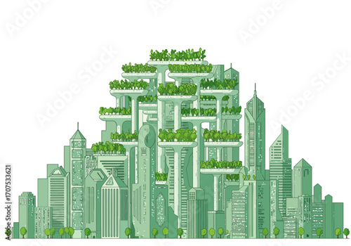 Eco-Friendly Cityscape: Green Urban Architecture.