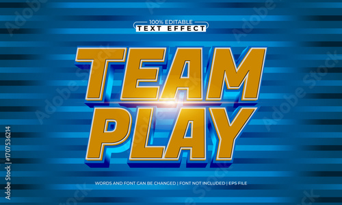 team play editable text effect for play