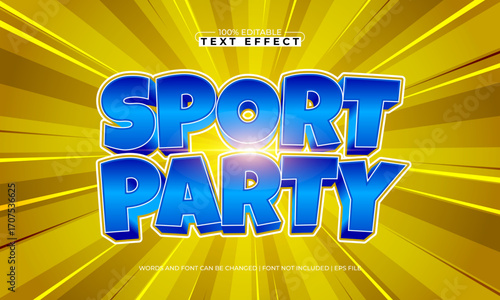 sport party editable text effect for play