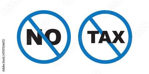no tax icon sign. Tax free sign. tax boycott concept. duty free promotion visuals