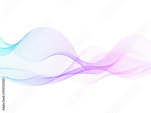 Wallpaper Mural Vibrant abstract wave lines with blue, purple, and pink gradient flow on white background. Perfect for technology, digital, business, presentation, website, and modern creative design projects. Torontodigital.ca