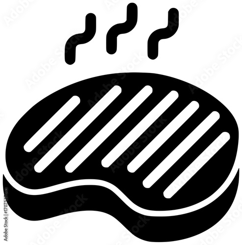 meat illustration barbecue silhouette steak logo food icon beef outline grill delicious dinner bbq grilled gourmet juicy cooking meal shape brown vector graphic background