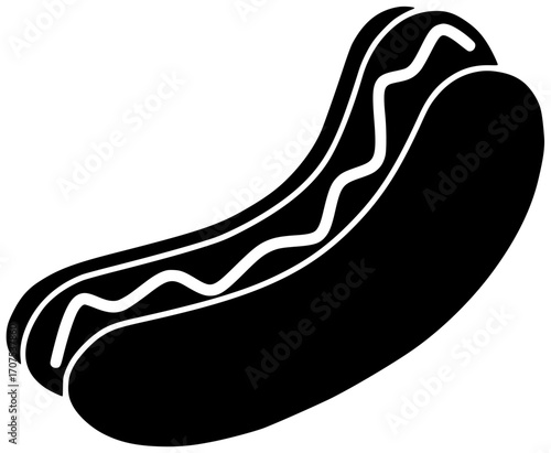 hotdog illustration food silhouette snack logo sausage icon meal outline fast sandwich dog fast food food mustard meat american hot shape with vector graphic background