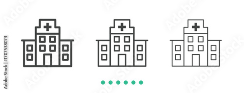 Hospital icon. Thin line icon vector