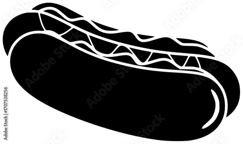 hotdog illustration food silhouette snack logo sausage icon meal outline fast sandwich dog fast food food mustard meat american hot shape with vector graphic background
