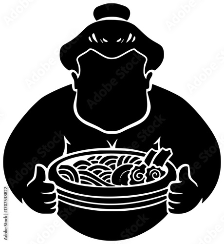 food illustration ramen silhouette meal logo tasty icon asian outline chinese noodle cooking restaurant cuisine delicious hot bowl japan shape with vector graphic background