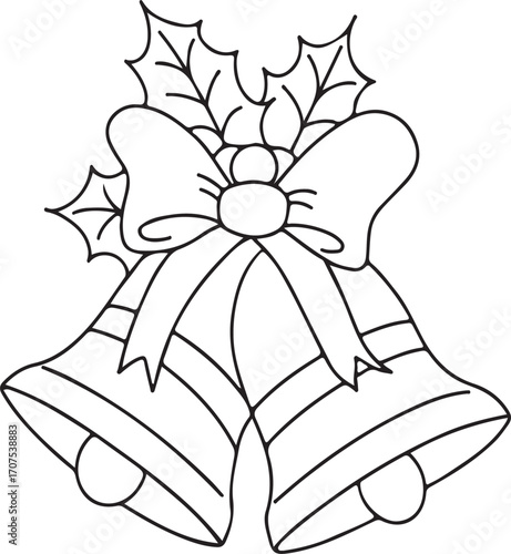 christmas bells with ribbon