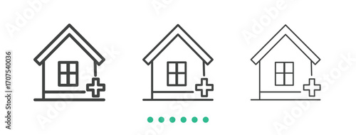 Clinic icon. Thin line icon vector
