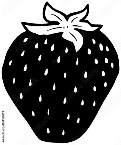 fruit illustration strawberry silhouette food logo fresh icon berry outline healthy juicy diet natural dessert ripe red leaf delicious shape kids vector graphic background