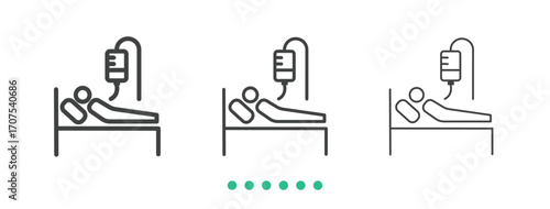 Patient icon. Thin line icon vector