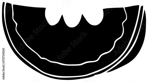 watermelon illustration healthy silhouette fruit logo food icon fresh outline juicy organic green sweet summer slice diet nature freshness shape kids vector graphic background