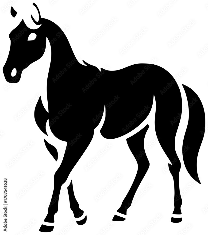 Obraz premium animal illustration horse silhouette nature logo farm icon cute outline pattern brown cartoon stallion equine domestic art fabric decorative shape women vector graphic background