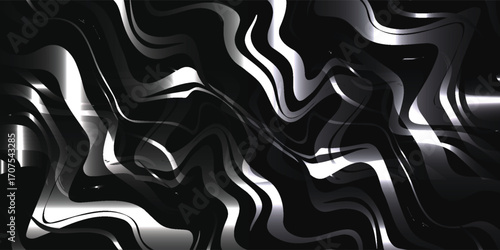 Abstract grayscale swirls of metallic liquid, creating a dynamic and flowing pattern.