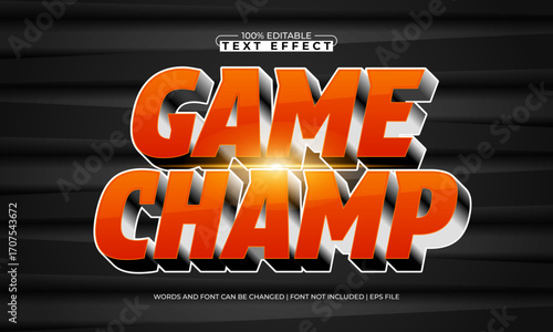 game champ editable text effect for play