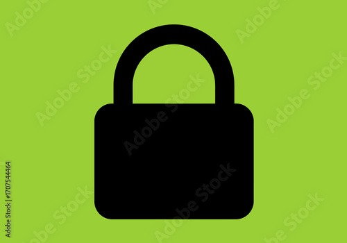 Black padlock on a green background