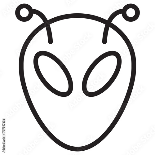 icon symbol of a space alien face or head