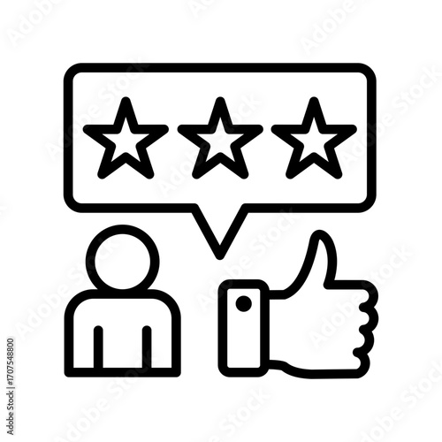 Review Icon Vector Illustration Line Version