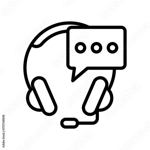 Customer Service Icon Vector Illustration Line Version