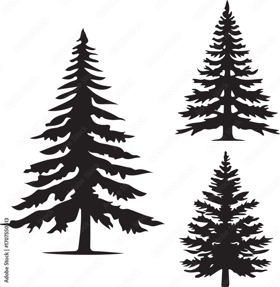 Obraz premium set of christmas trees