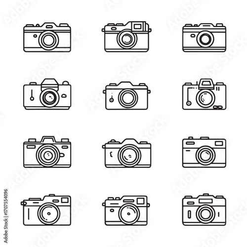 Camera line art capturing moments with clarity
