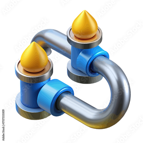 3d render of a red and yellow and blue baby rattle