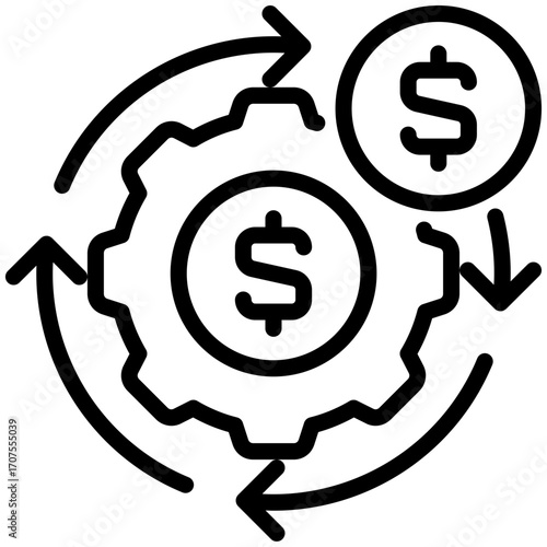 asset utilization icon isolated on white background. vector illustration icon for passive Income and investment