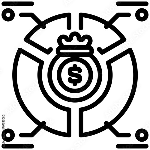 asset allocation icon isolated on white background. vector illustration icon for passive Income and investment