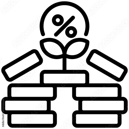 compound interest icon isolated on white background. vector illustration icon for passive Income and investment