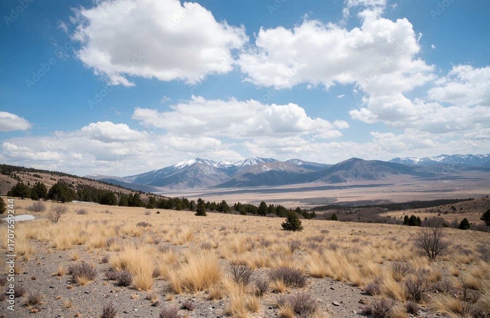 Fototapeta premium mountain landscape with blue sky and clouds
