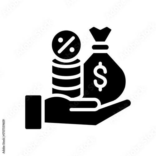 Commission Icon Vector Illustration Glyph Version