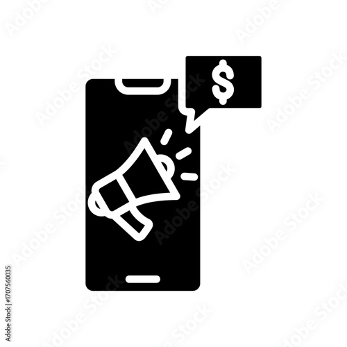 Telemarketing Icon Vector Illustration Glyph Version
