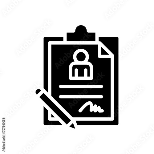 Employment Contract Icon Vector Illustration Glyph Version