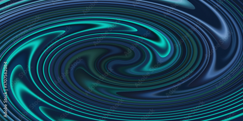 Fototapeta premium Abstract swirling pattern of teal and deep blue colors creating a mesmerizing fluid motion effect for digital art