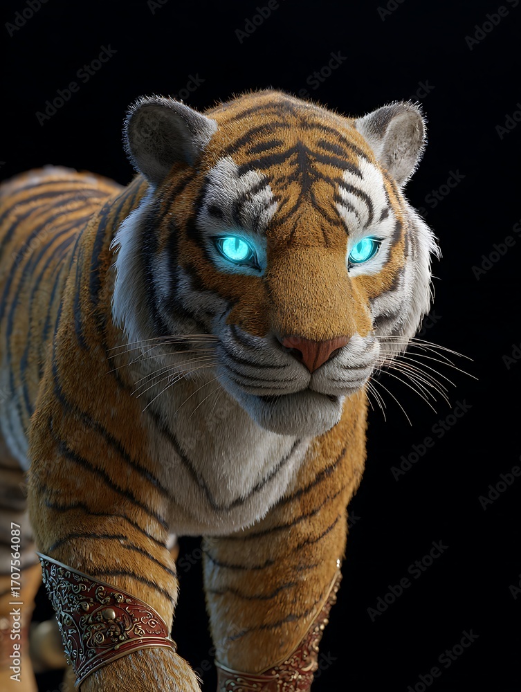 Fototapeta premium Stuffed tiger with blue eyes