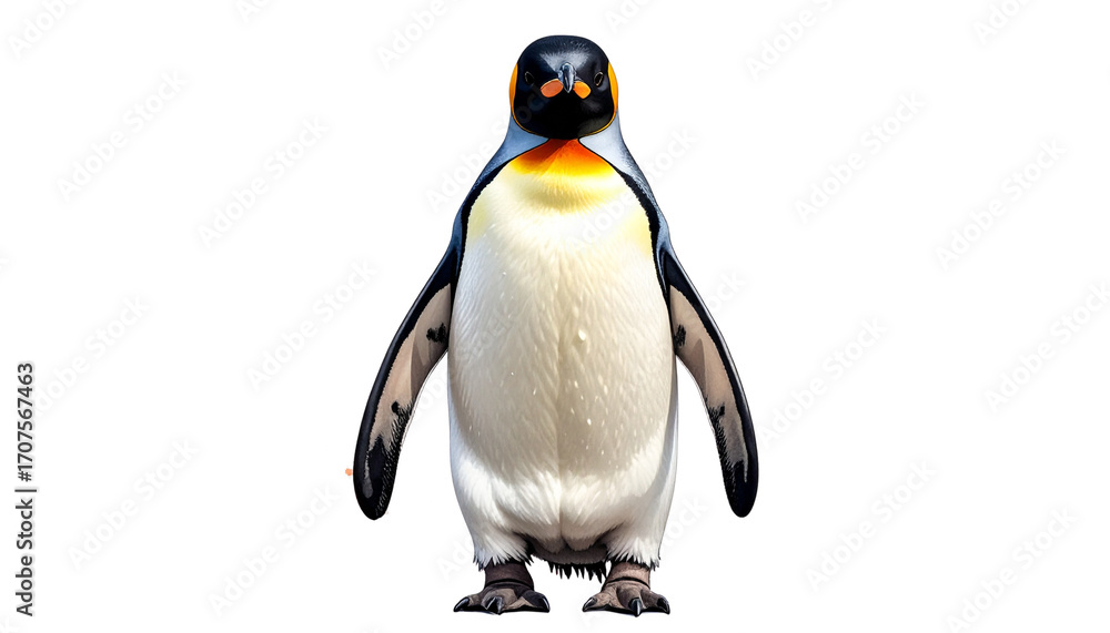 Fototapeta premium Penguin PNG, Arctic Animal, Transparent Background, Cute Bird, Antarctic Wildlife, Emperor Penguin, Baby Penguin, Winter Bird Illustration, Flightless Bird