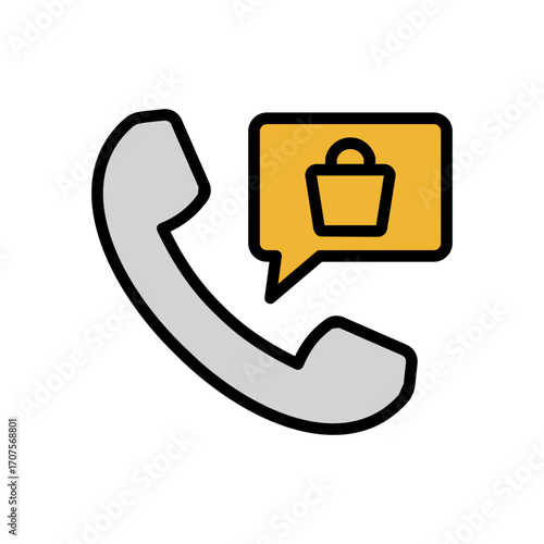 Telesales Icon Vector Illustration Color Version