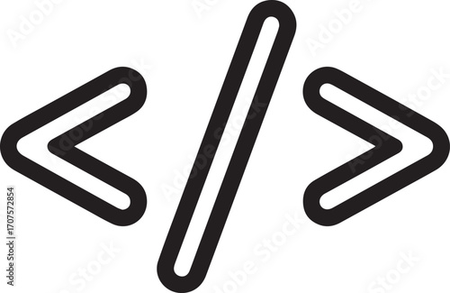 Code Icon – Minimal Programming Development Outline Vector