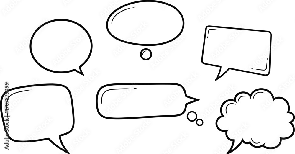 Fototapeta premium Collection of speech and thought bubbles for communication and ideas