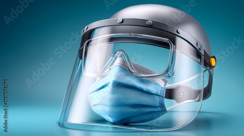 Protective Face Shield and Mask for Health Safety and Hygiene Use