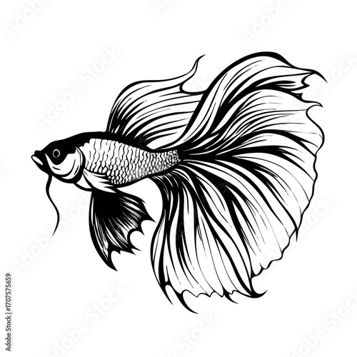 vector illustration of a fish