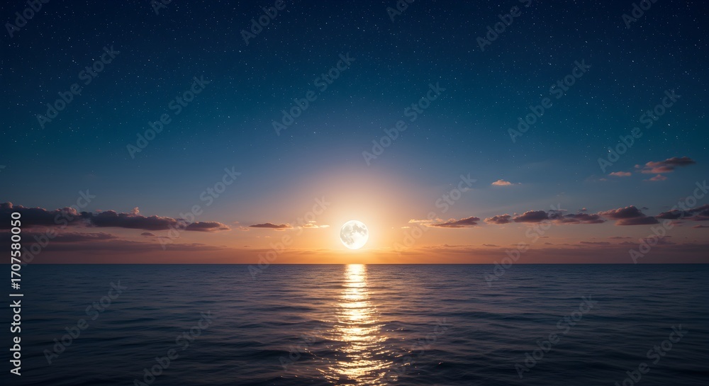 Fototapeta premium Sunset over calm ocean