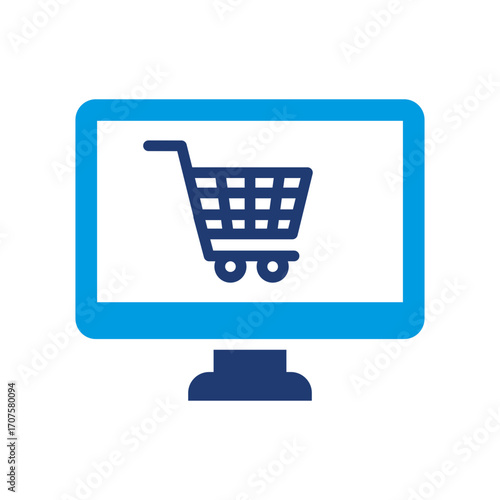Ecommerce Icon Vector Illustration Blue Version