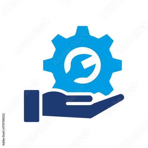 Service Icon Vector Illustration Blue Version