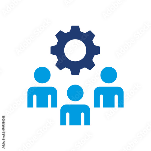 Staff Icon Vector Illustration Blue Version