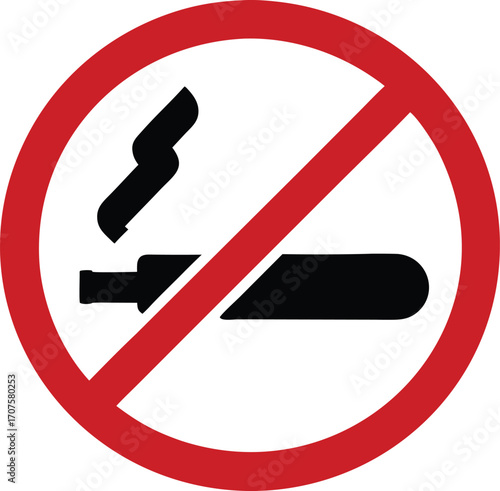  No smoking, No vaping combined sign vector art