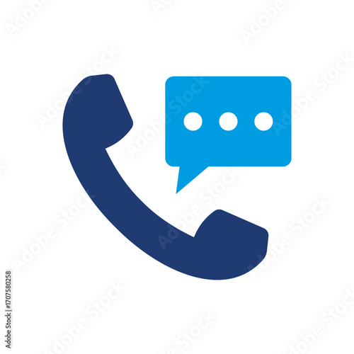 Call Center Icon Vector Illustration Blue Version