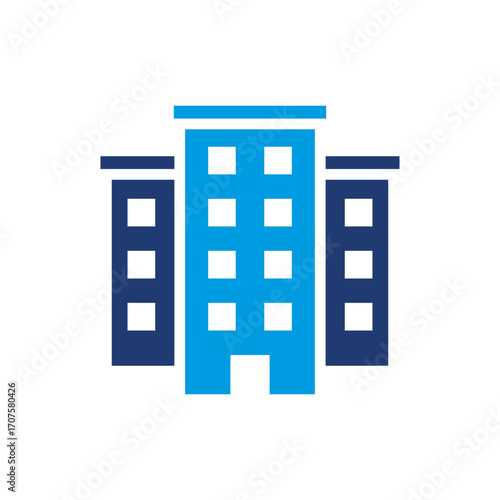 Office Icon Vector Illustration Blue Version