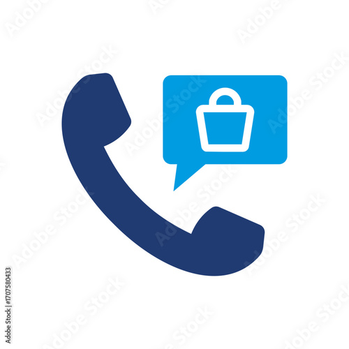 Telesales Icon Vector Illustration Blue Version