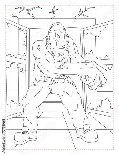 Intruder Creature Coloring Page: Creepy and Detailed Monster Art